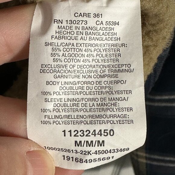 Wrangler sherpa lined flannel shacket/jacket, size small, layer warm - Picture 11 of 12